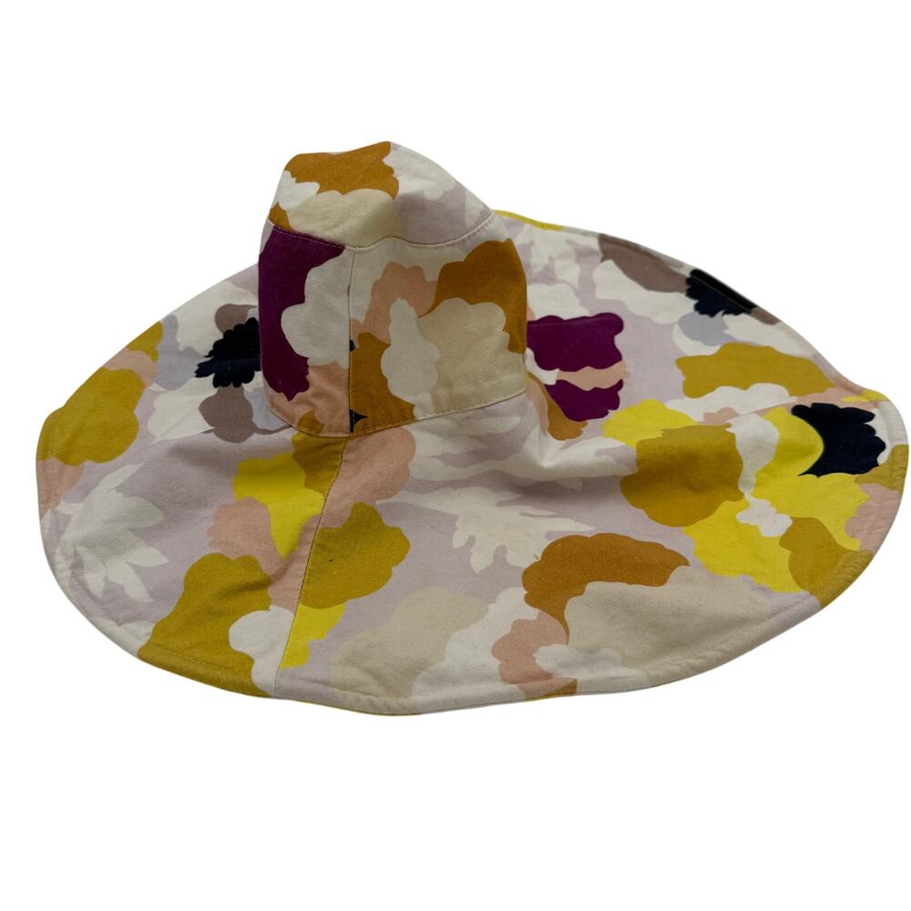 Anthropologie Caroline Sunhat Summer Large Camo Floppy Wide Brim Cotton OS